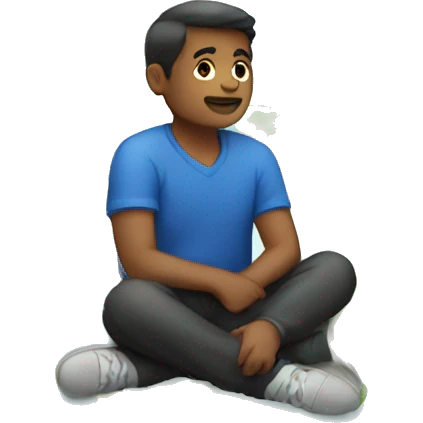 Male sitting on a globe emoji