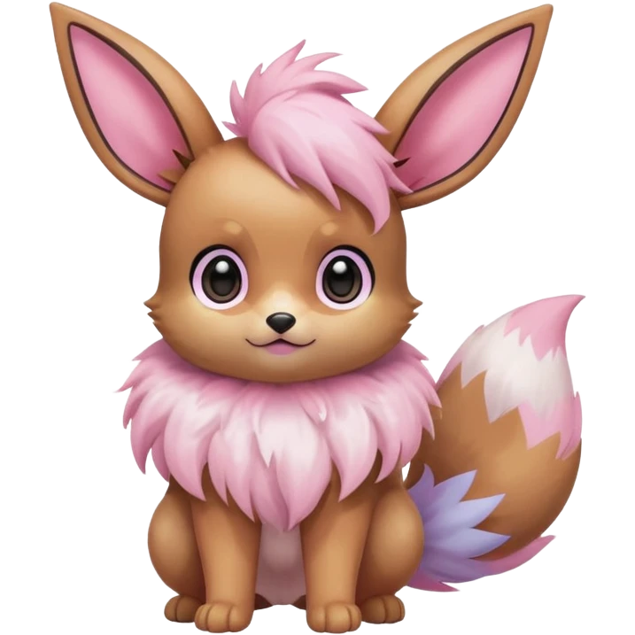 Kawaii Shiny Colorful Pastel Eevee Full Body emoji