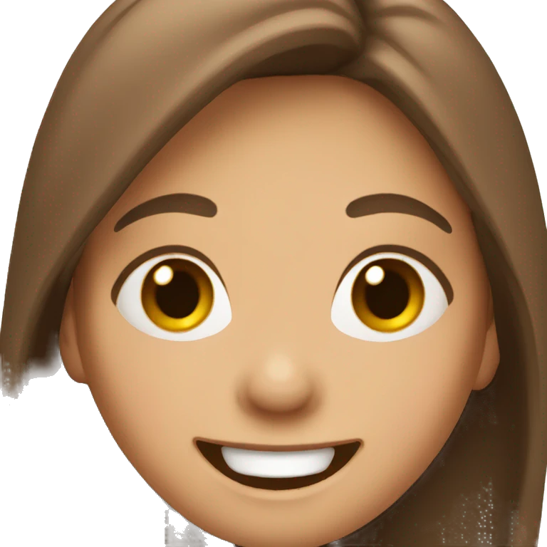 Laughing pretty brown hair girl emoji
