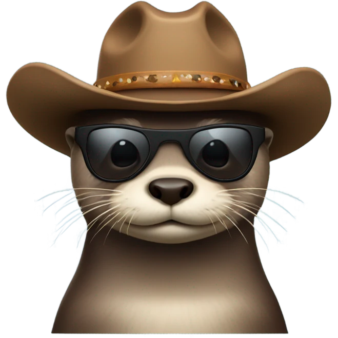 Otter with a cowboy hat and shades emoji
