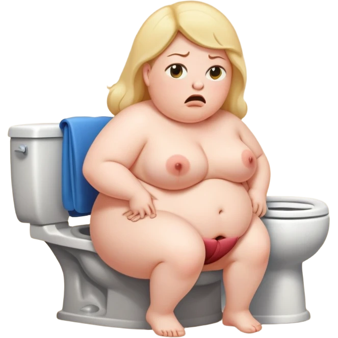 super fat women trying to poop diahera emoji