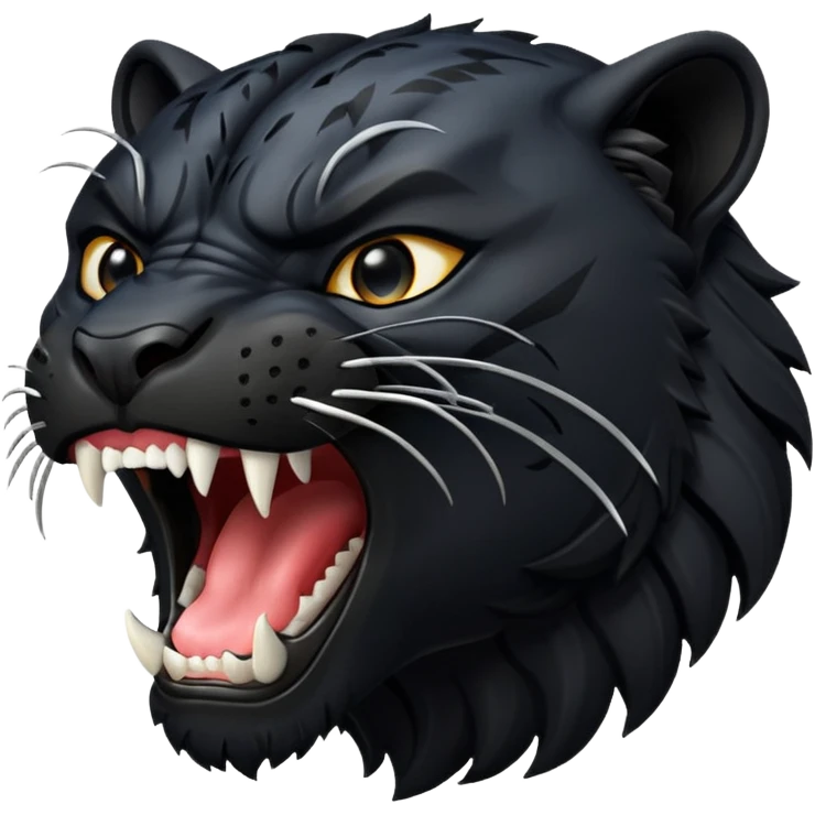 black panther baring teeth roaring emoji