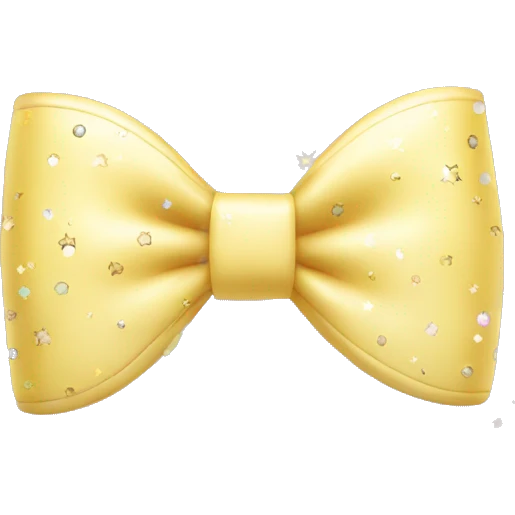 Pastel yellow bow with sparkles emoji