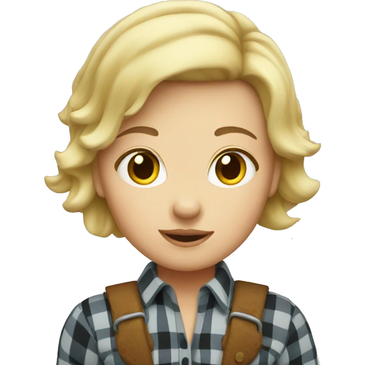 Blond short hair girl lumberjack  emoji