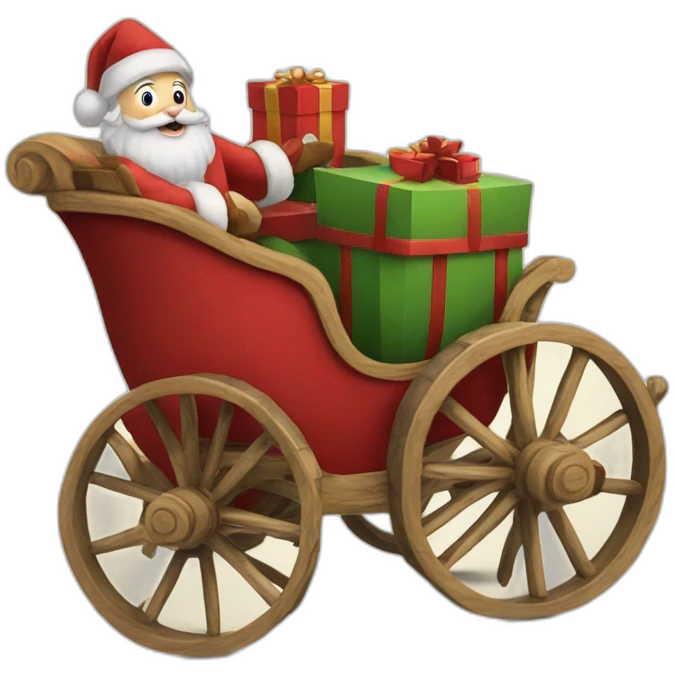 Rennes du pere noel avec traineau emoji