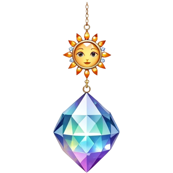 Hanging Sun-catcher with crystal gemstones emoji