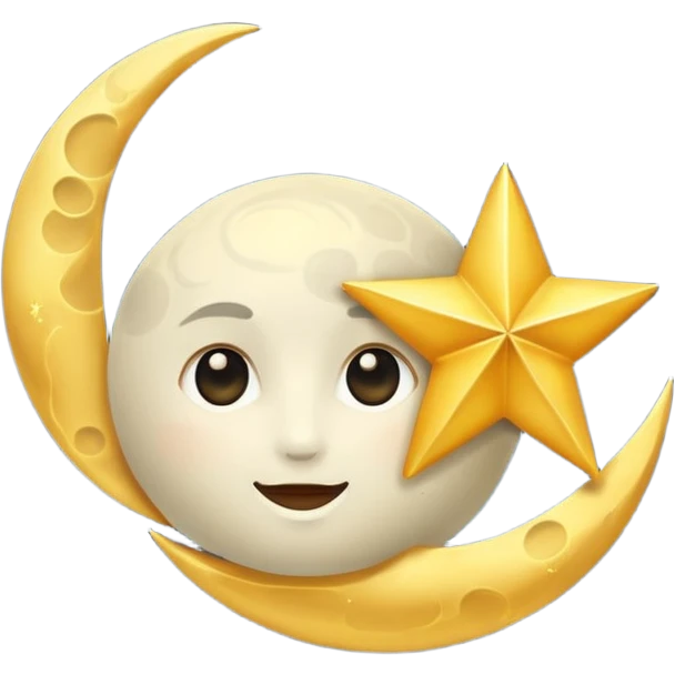 Moon and a golden star emoji