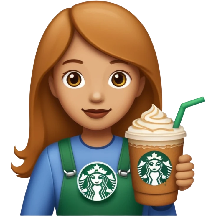 a plain emoji holding a gingerbread chai drink from Starbucks emoji