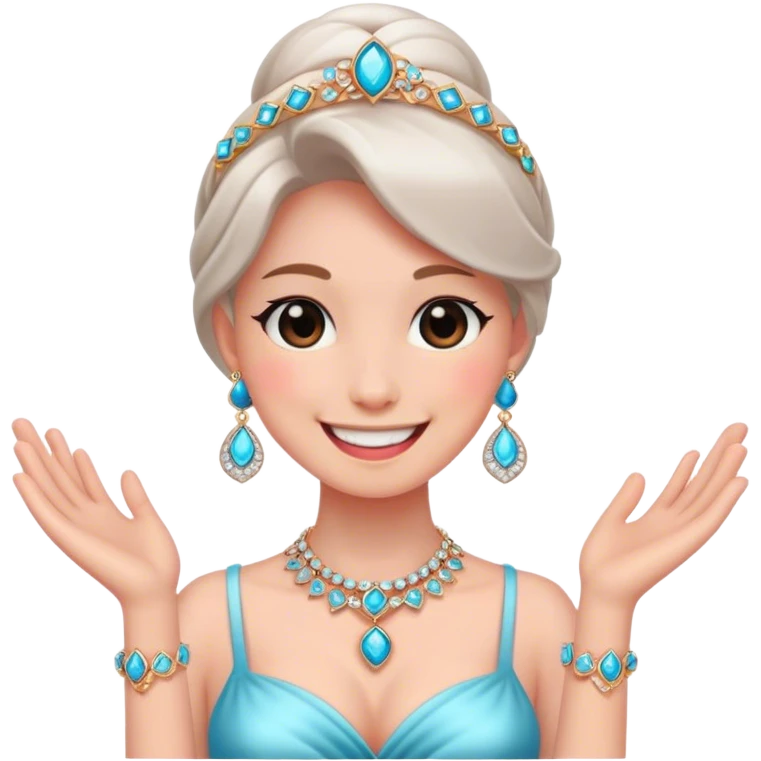 charming smile with jewelry emoji