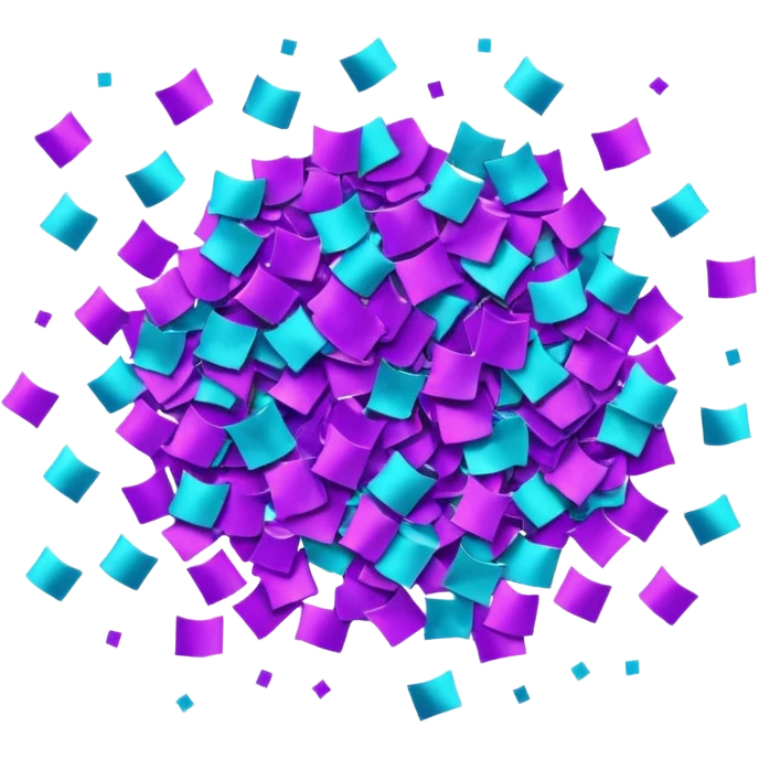 Glitter Purple and Cian bye emoji