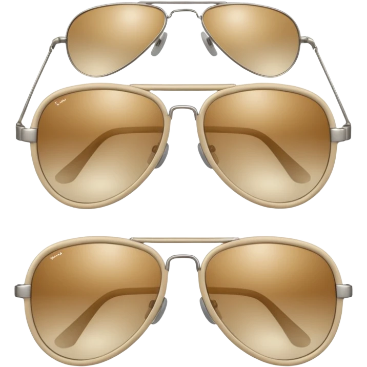 aviator sunglasses with light beige frame emoji