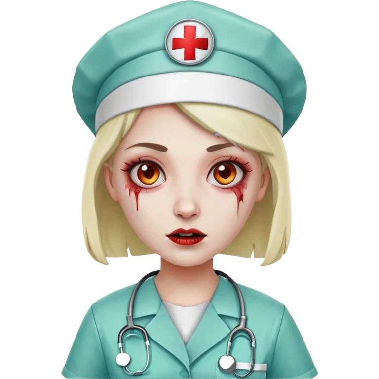 zombie nurse female with nurse hat and scrubs emoji
