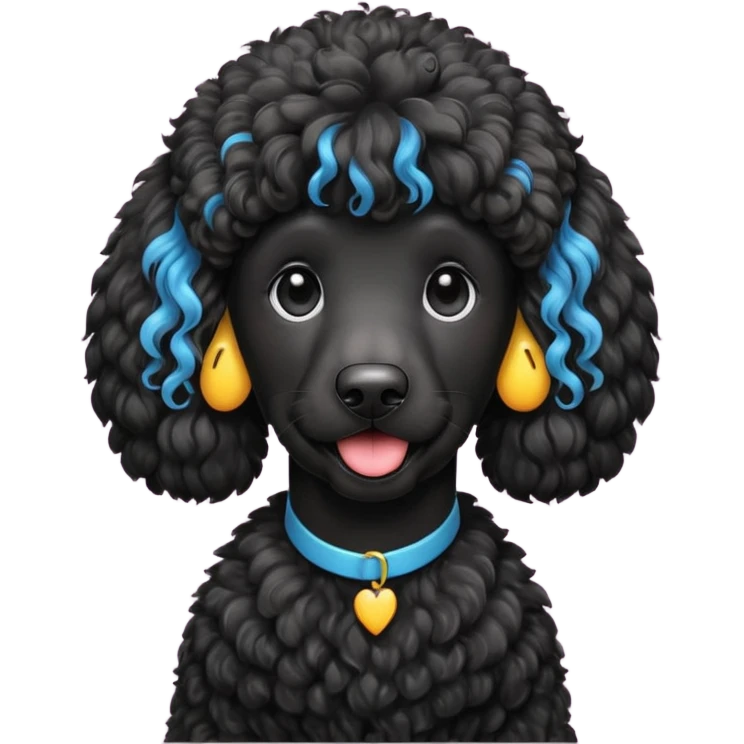 Black standard poodle with mullet emoji  emoji