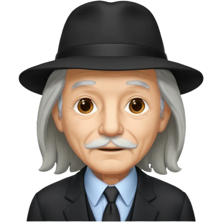 Elderly men with hats long hair with black shoot emoji