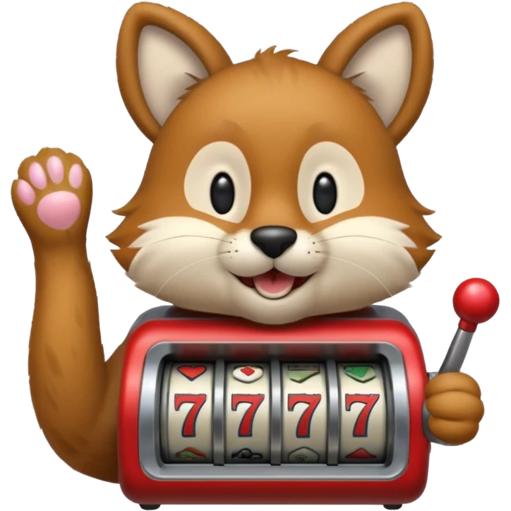 animal playing a slot machine emoji