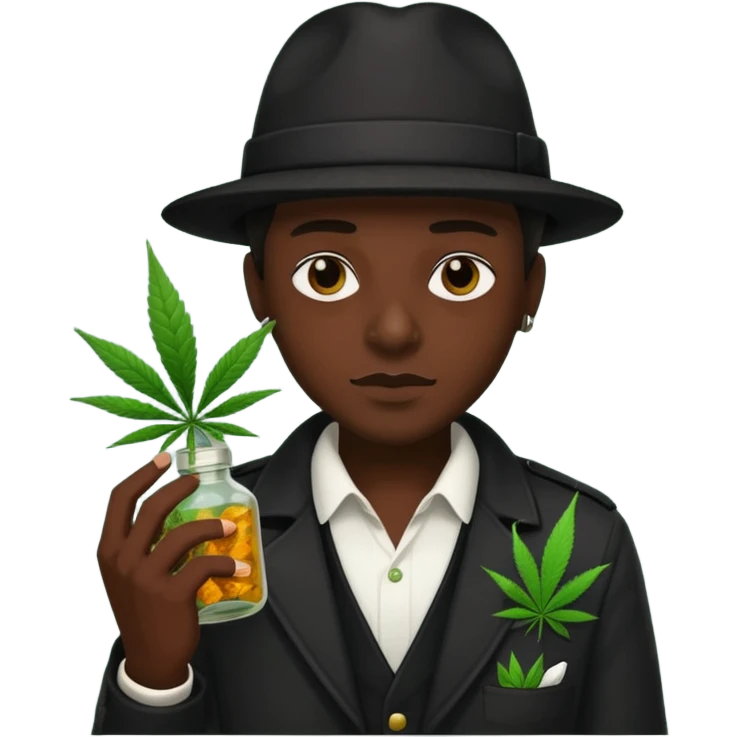 dealer from gang with cannabis on hand styler gangster emoji