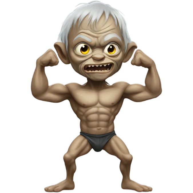 Bodybuilder gollum emoji