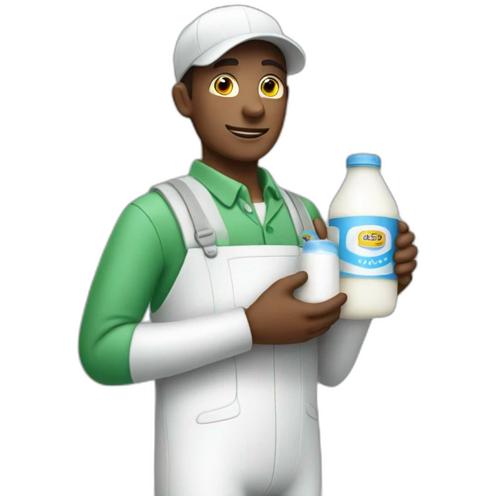 Milkman holding milk bottle emoji