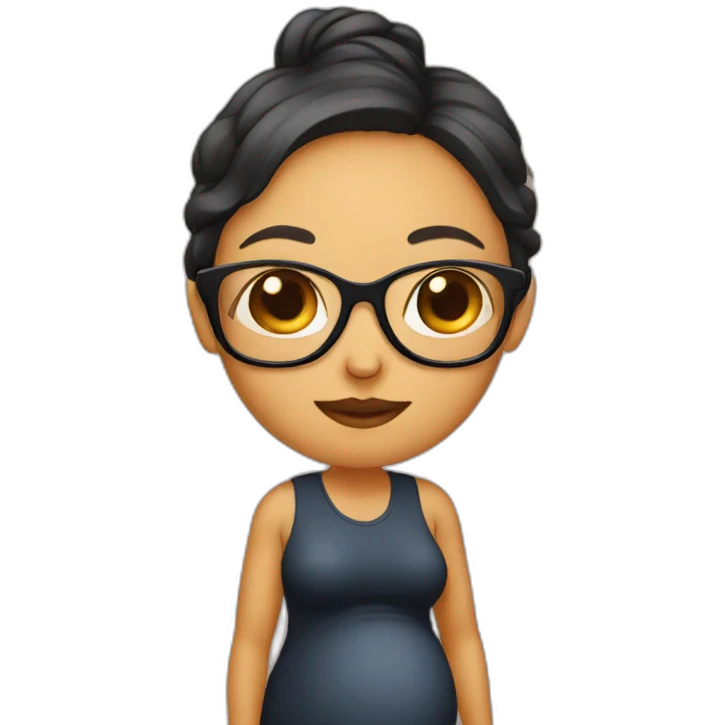 pregnant with glasses emoji
