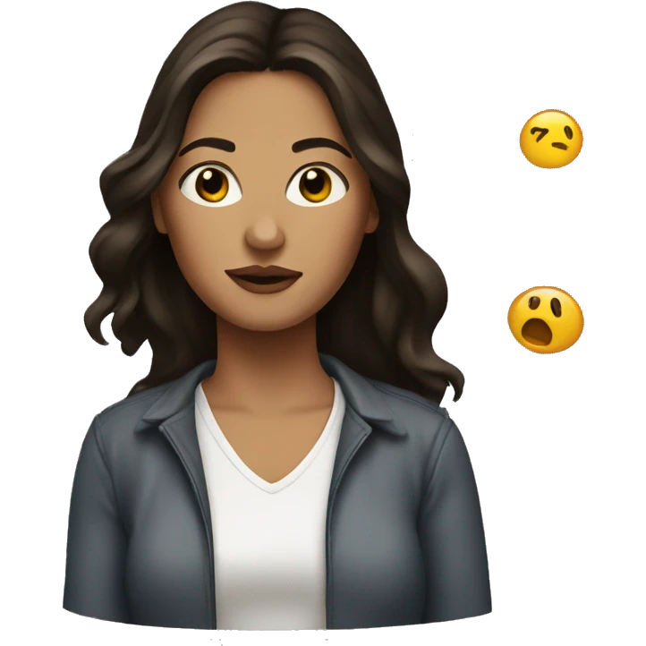 brunette woman artist emoji