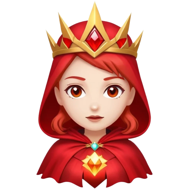 woman with red magic energy powers wearing red headpiece and cape emoji