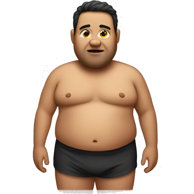 Fat man with no shirt  emoji