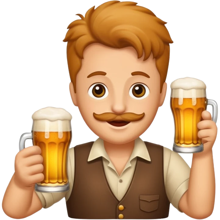 Schnitzel mit einem Bier in der hand emoji