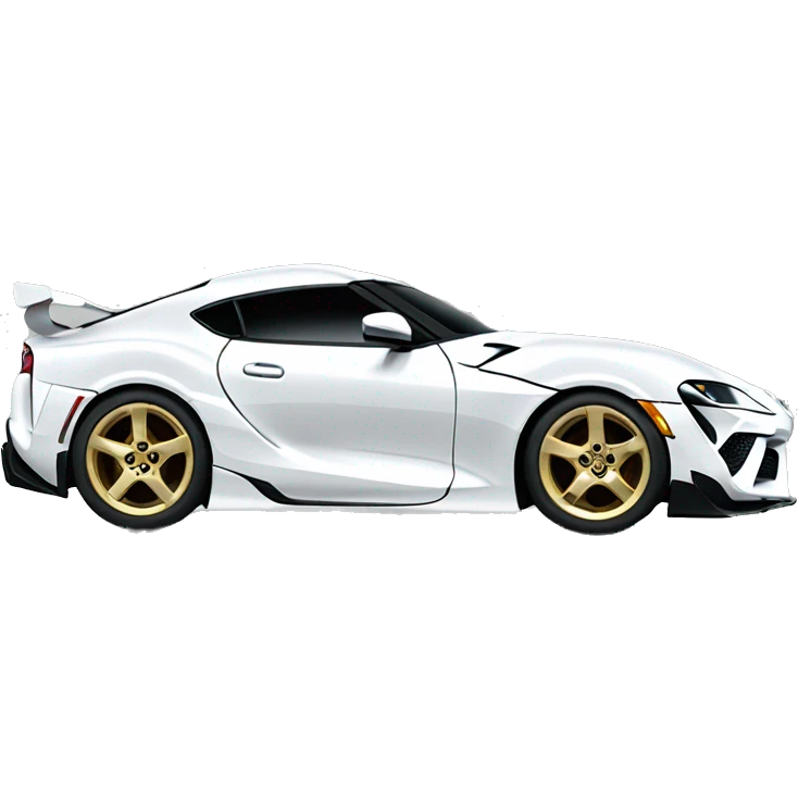 White Toyota supra with gold wheels emoji