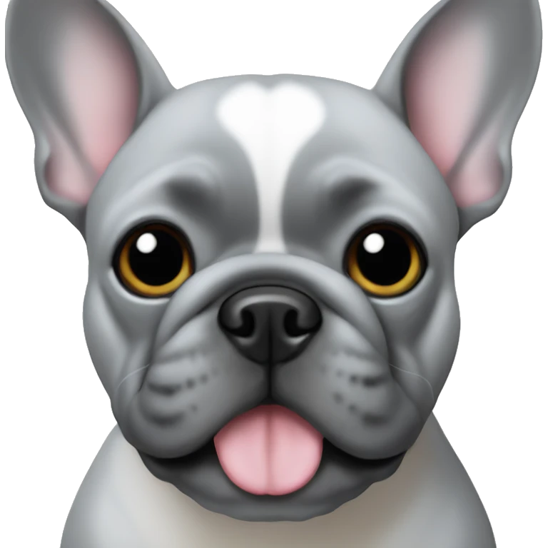 French bulldog grey emoji