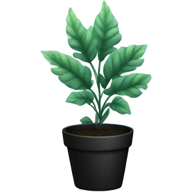 teal plant in black pot emoji