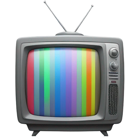 Gray Television with vertical colors bars emoji