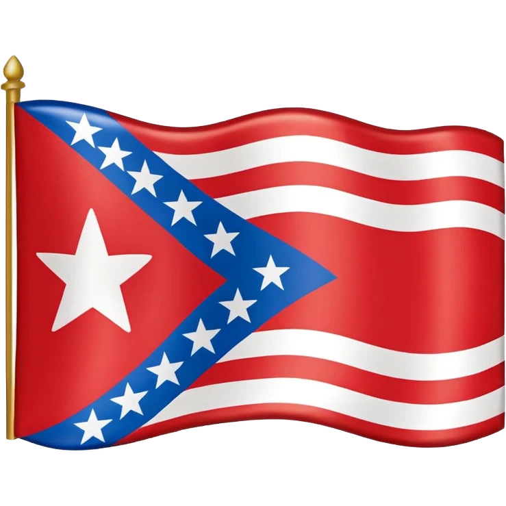 Let's talking about a emoji flag hack combination with Puerto Rico + North Korea emoji flag combination flag hack as a flag image by photo and flag with five red and white stripes, white star emoji