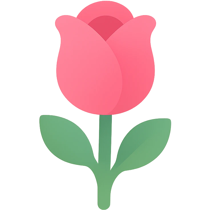 colored rose flower icon emoji