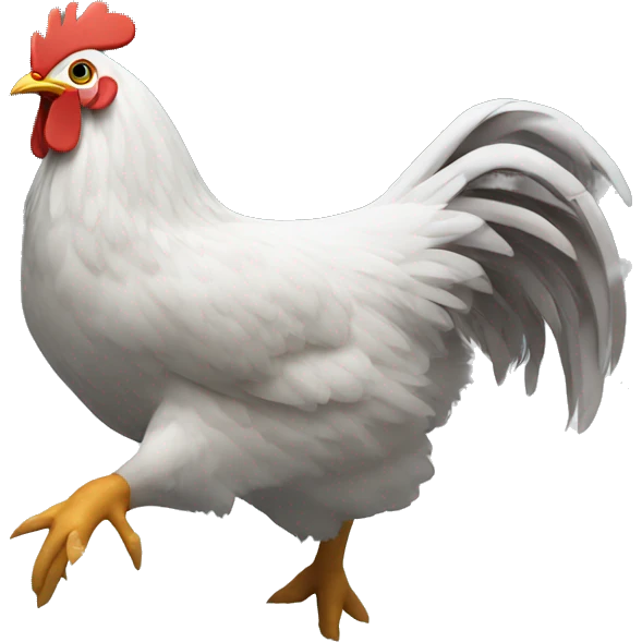 Chicken running in snow emoji