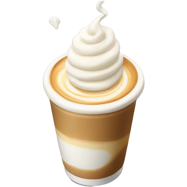 Vanilla latte with wip cream emoji