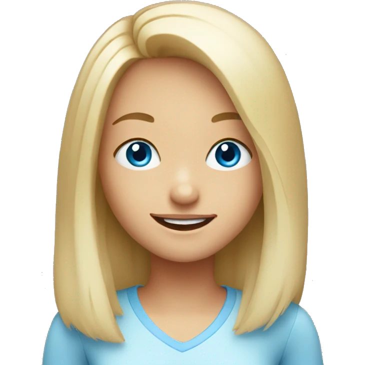 smiling girl with blue eyes emoji
