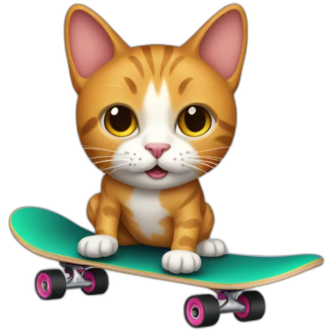 Cat on skateboard emoji