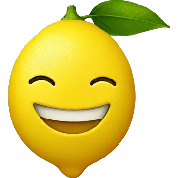 Lemon with smiley face emoji