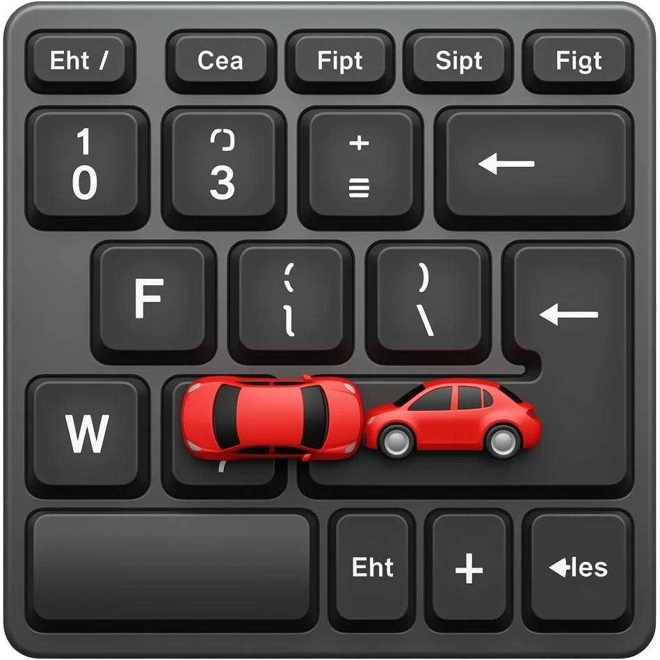 keyboard with cars emoji