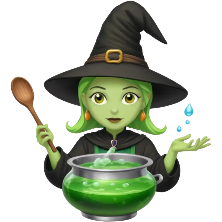 green witch cooking potion emoji