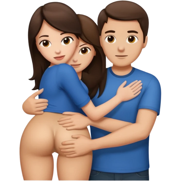 Man grabbing brunette’s butt emoji