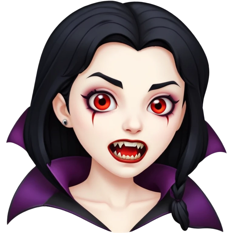 Girl vampire and black hair long  emoji