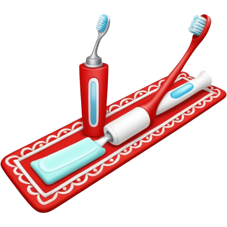 Toothbrush and toothpaste with Salah mat emoji