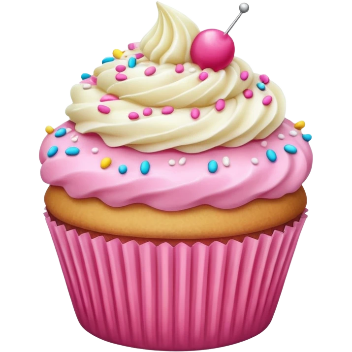 Cupcake with pink icing emoji