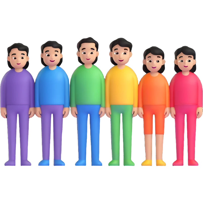 five person team group emoji