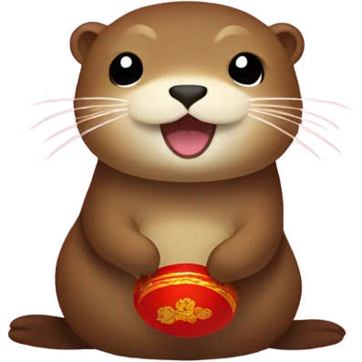Otters on Korean Lunar New Year emoji