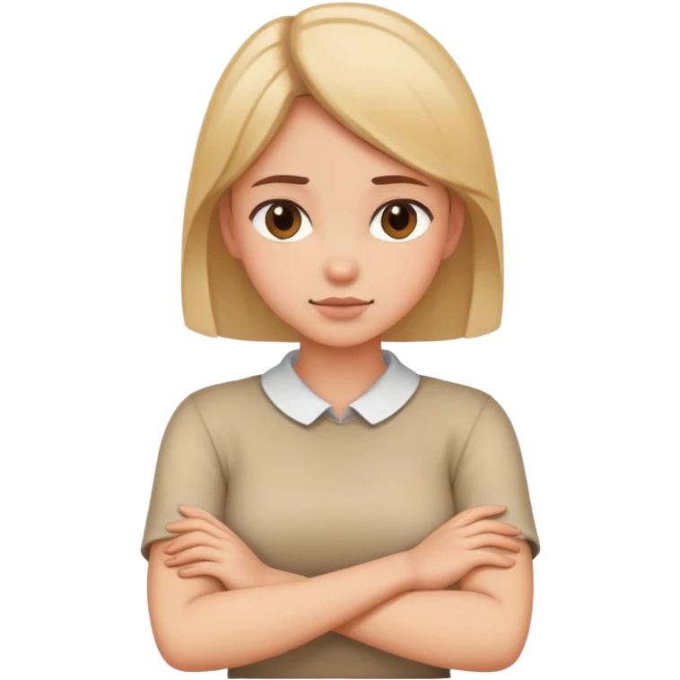 Arms crossed holding neck girl emoji