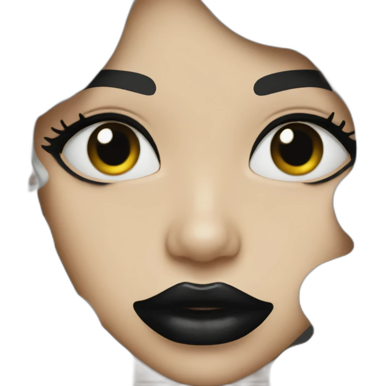 Black lips closeup emoji