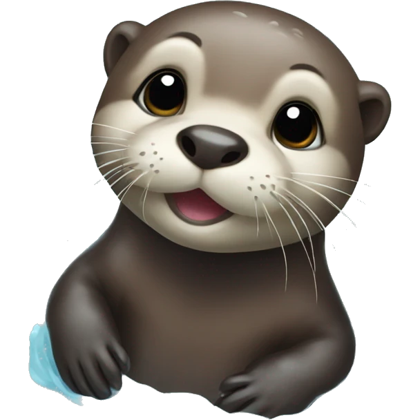 baby otter in the water emoji
