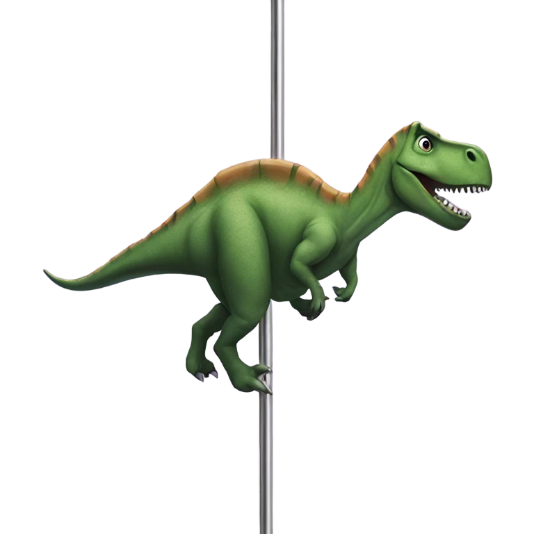 Dinosaur pole dancing emoji